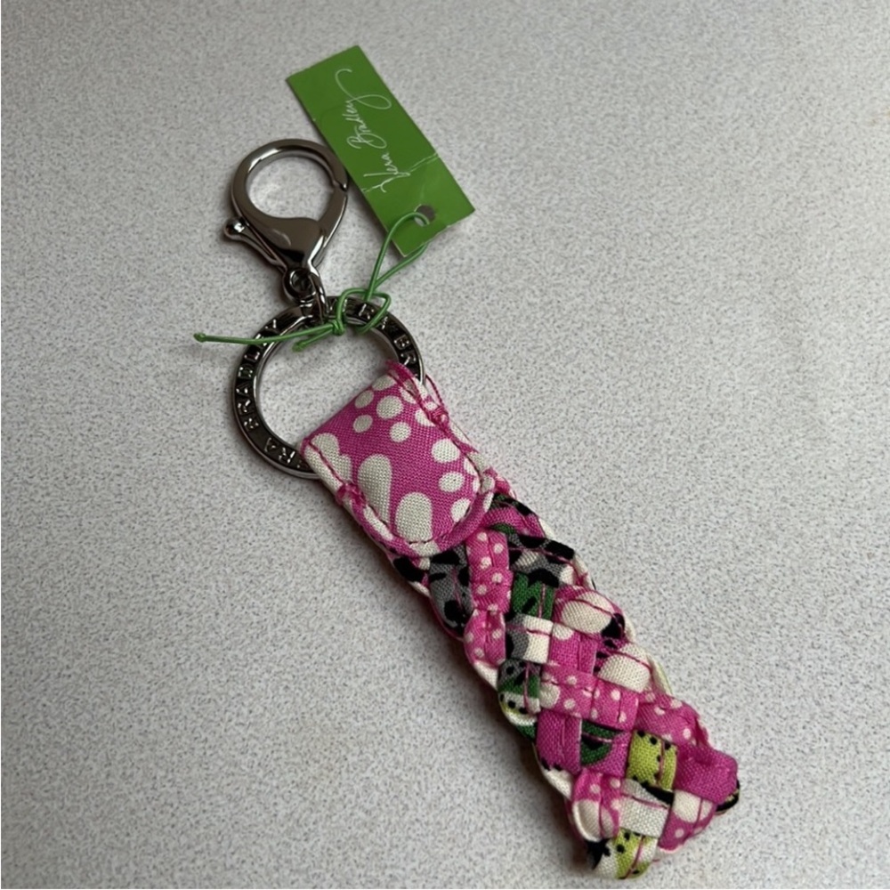 Vera Bradley Pink and Green Braided Key Holder